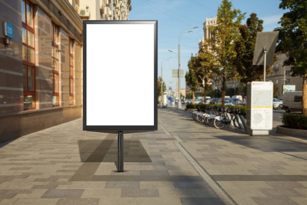 istock Advertising billboard stand mock up on the street. 1281425303