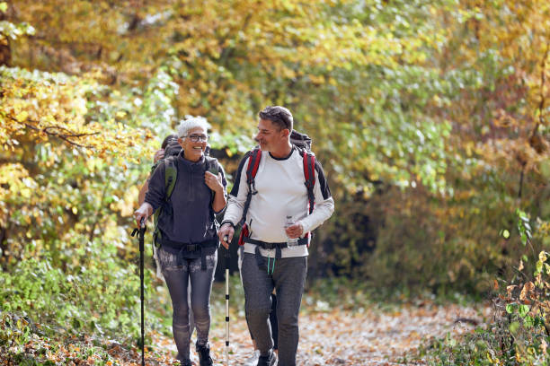 istock An elderly couple hiking on a beautiful day 1281425357
