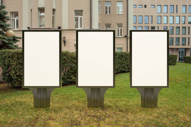 istock Advertising billboard stands mock up on the street. 1281425514