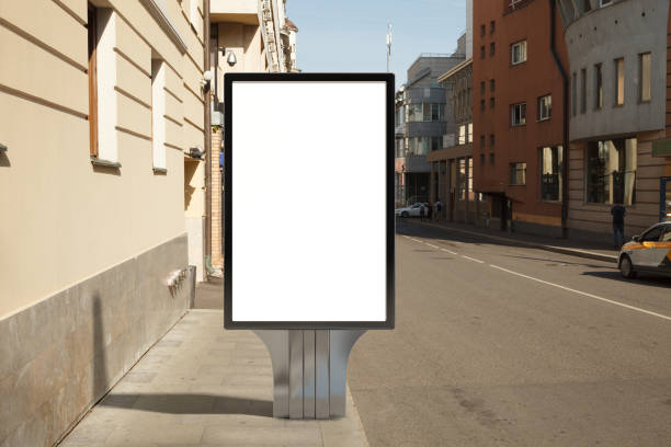 istock Advertising billboard stand mock up on the street. 1281425535