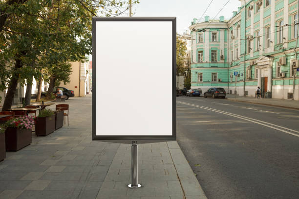 istock Advertising billboard stand mock up on the street. 1281425698