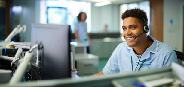medical hotline medical hotline call centre customer service representative photos stock pictures, royalty-free photos & images