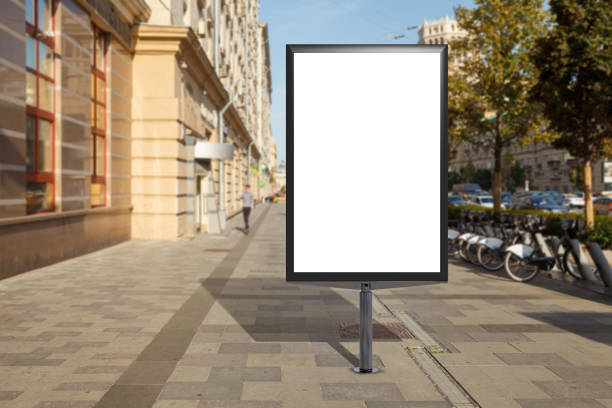 istock Advertising billboard stand mock up on the street. 1281426802