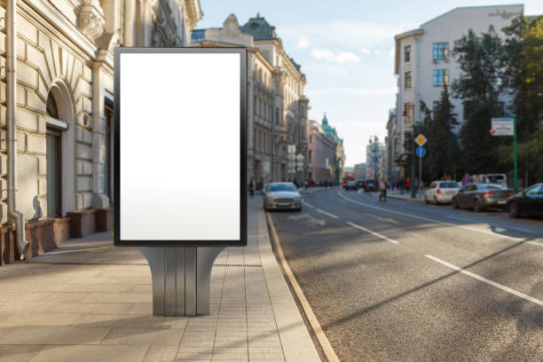 istock Advertising billboard stand mock up on the street. 1281426905