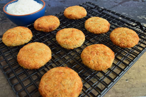 istock Banana coconut cookies. Two ingredient cookies. Baking idea 1281427013