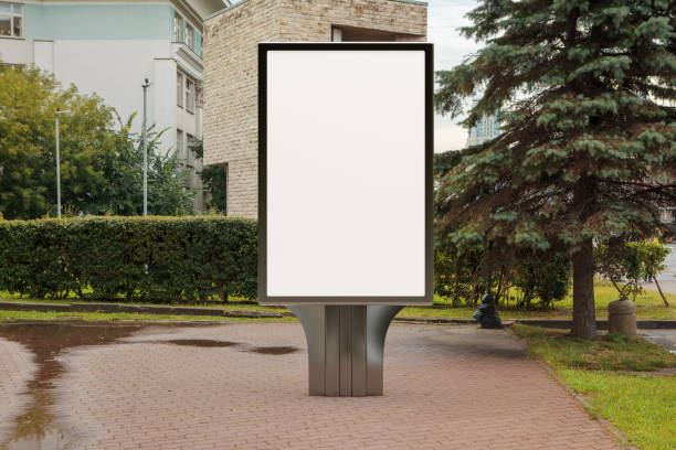 istock Advertising billboard stand mock up on the street. 1281427043
