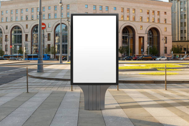 istock Advertising billboard stand mock up on the street. 1281428209