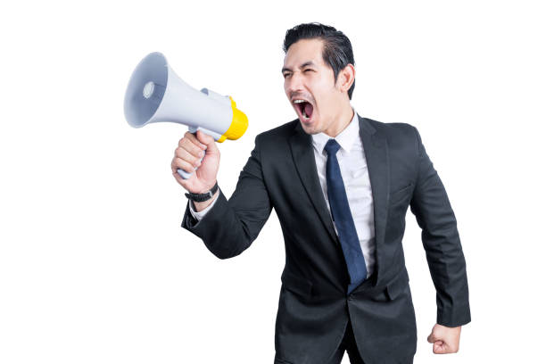 istock Asian businessman shout on megaphone 1281428585
