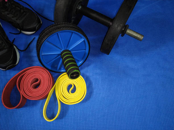 istock workout at home during lockdown due to corona pandemic. 1281432585