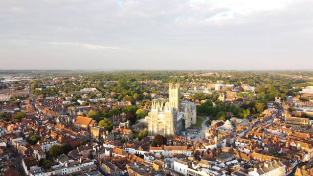 Canterbury from the Sky A shot of Canterbury from a drone canterbury england photos stock pictures, royalty-free photos & images