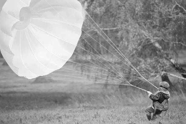 istock Young female pilot parachute 1281438581