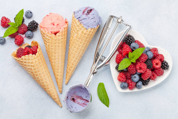 istock Homemade berry and vanilla ice cream 1281440141
