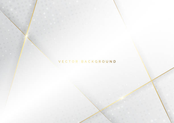 Abstract white and grey triangle background with golden line luxury. Abstract white and grey triangle background with golden line luxury. You can use for ad, poster, template, business presentation. Vector illustration greeting card white decoration glitter stock illustrations