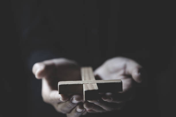 Human hands open palm up worship,  Pray for god blessing. Human hands open palm up worship,  Pray for god blessing. crucifix photos stock pictures, royalty-free photos & images