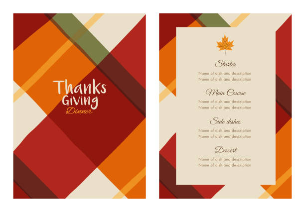 şükran akşam yemeği davetiye şablonu. - thanksgiving stock illustrations