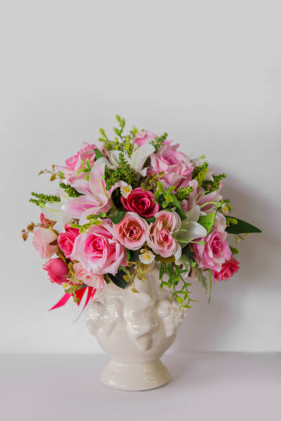 istock Bouquet, Flower, Vase, Springtime, White Background 1281454923
