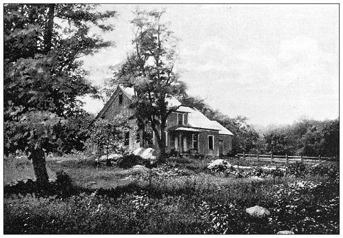 Antique black and white photograph of historic towns of the middle States: Newburgh, Williams House