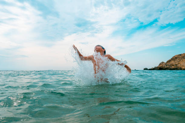 istock Boy Summer fun on the sea 1281456625