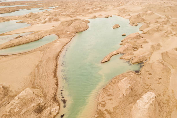 istock Wind erosion terrain landscape, yardang landform. 1281461375