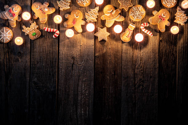 istock Christmas gingerbread man cookies in candle light 1281464037