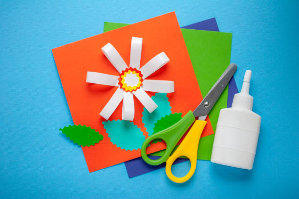istock Children's application. Creative craft made of colored paper. 1281464220