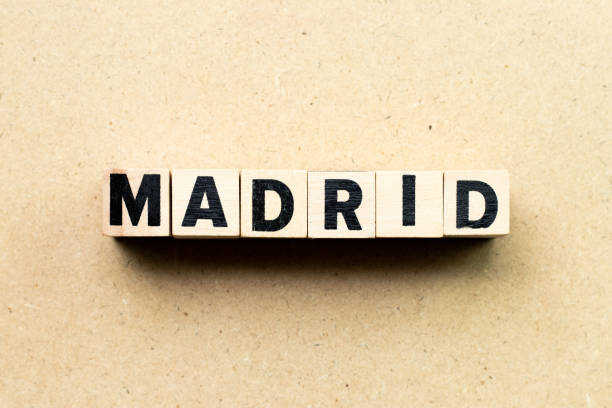 istock Letter block in word Madrid on wood background 1281465803