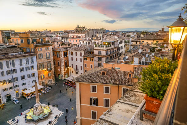 istock A sunset light view from the rooftops of Piazza della Rotonda in Rome 1281466054
