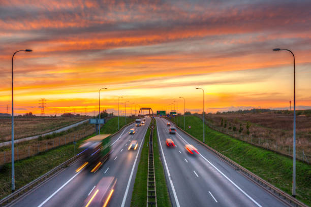 istock Amazing sunset over the Tricity beltway 1281467930