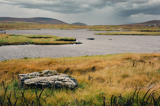 Landscape of North Uist, part of the Outer hebrides of Scotland.
