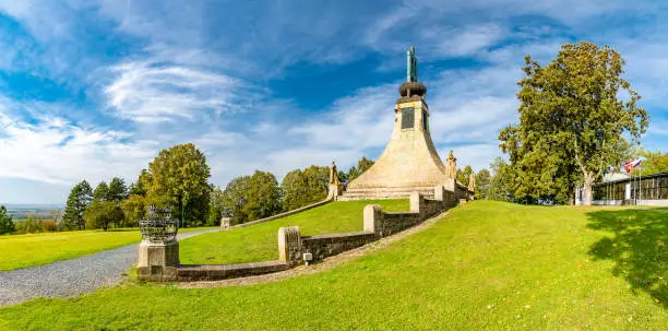 Monument of peace (Mohyla miru in czech speak) - in memory battle of Slavkov (Austerlitz) battleground during Napoleonic wars in 1805. South Moravia region, Czech Republic.