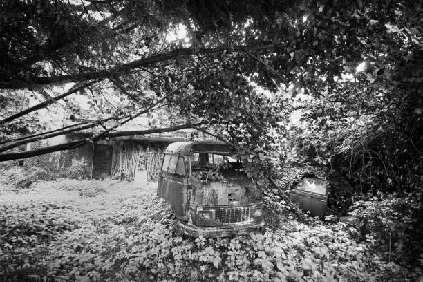 istock Abandoned vehicle in a French field 1281471885
