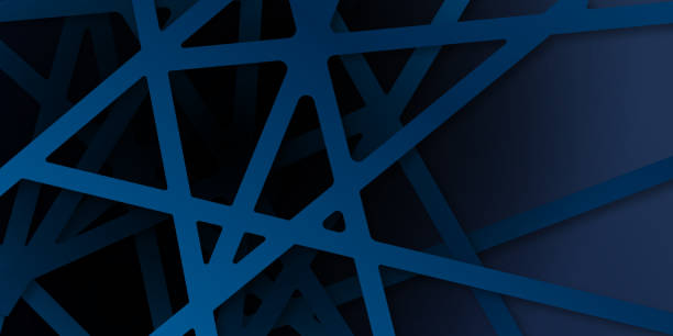 istock Abstract backgroun dark blue with modern corporate concept. Vector illustration with line overlap decoration 1281473808