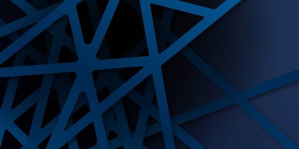 istock Abstract backgroun dark blue with modern corporate concept. Vector illustration with line overlap decoration 1281474208