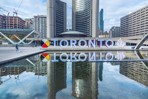 October 20th 2020- The Toronto sign reflecting.