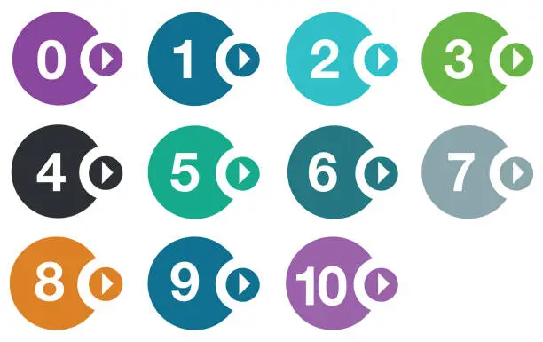 Vector illustration of Number icons