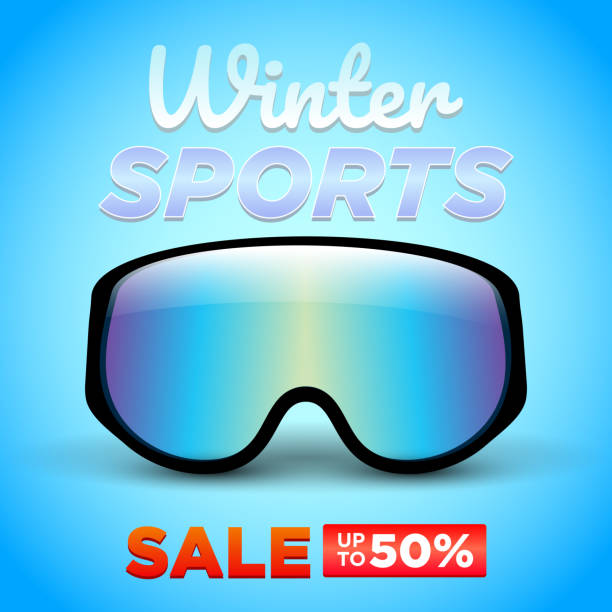 illustrazioni stock, clip art, cartoni animati e icone di tendenza di vendita sport invernali fino al 50% promozione banner illustrazione vettoriale - google
