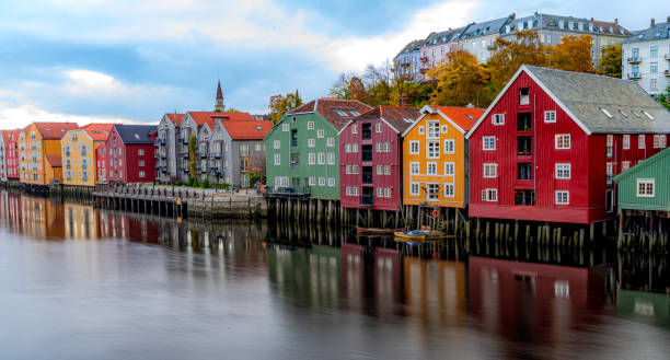 istock Colorful huts on stilts in Trondheim, Norway, Scandinavia 1281483254