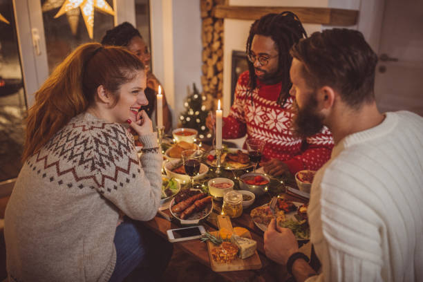 istock Cozy winter dinner at home 1281486213