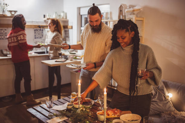 istock Cozy winter dinner at home 1281486297