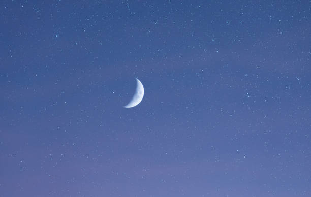 istock Beautiful moon on the starry sky. Astronomic background. 1281487436