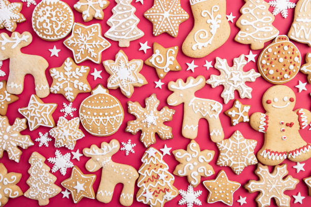 istock Christmas background, gingerbread cookies texture 1281487690
