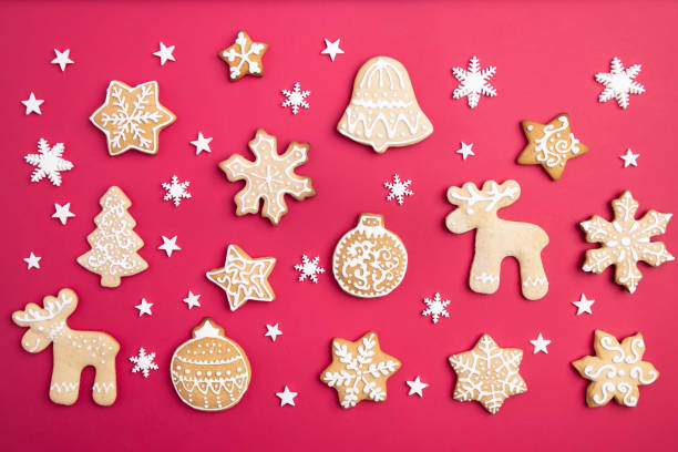 istock Christmas background, gingerbread cookies texture 1281487694
