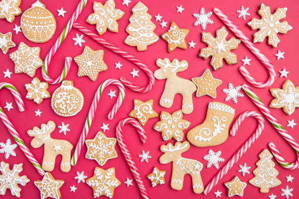 istock Christmas background, food texture, gingerbread 1281487756