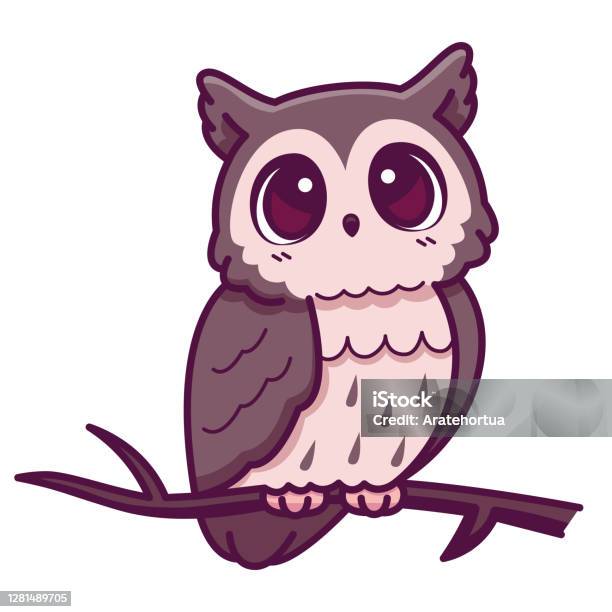 Isolated Cute Owl Cartoon Stock Illustration - Download Image Now - Kawaii,  Owl, Clip Art - iStock