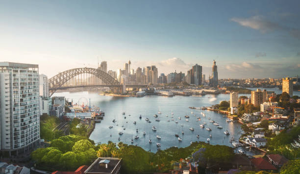 日の出, シドニー港, ニューサウスウェールズ州, オーストラリア - シドニー 写真 ストックフォトと画像