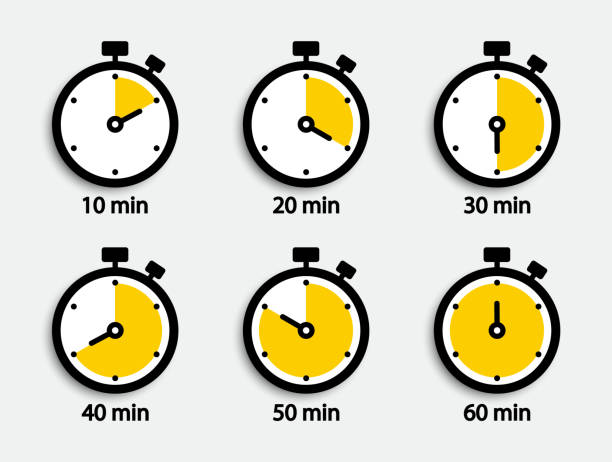 illustrations, cliparts, dessins animés et icônes de ensemble d’icônes de chronomètre. minuteries réglées. horloge, heure et compte à rebours. éléments vectoriels. - chronomètre