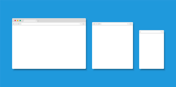 Browser window for different devices. Internet page mockup. Template web window.