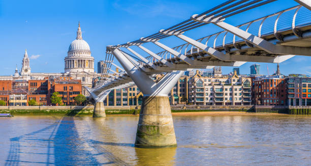 istock London St Pauls Cathedral overlooking Millennium Bridge River Thames panorama 1281495256