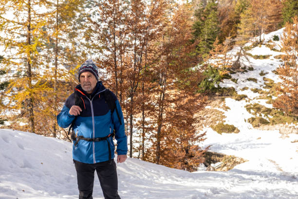 istock Senior man looking at the view in Julian Alps 1281495371