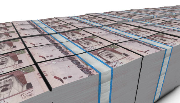 istock 3D Large Stack of 100 Saudi Arabia Riyal Banknote 1281496571